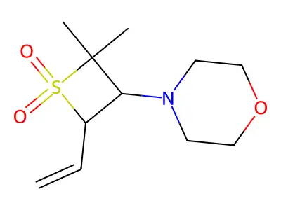 4-(4-Ethenyl-2,2-dimethyl-1,1-dioxidothietan-3-yl)morpholine structure