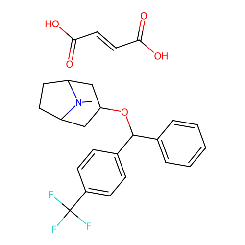 Tropane, 3-(alpha-(alpha,alpha,alpha-trifluoro-p-tolyl)benzyloxy)-, fumarate structure