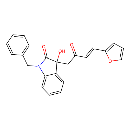 1-benzyl-3-[(E)-4-(furan-2-yl)-2-oxobut-3-enyl]-3-hydroxyindol-2-one structure