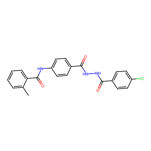 N-(4-{[2-(4-chlorobenzoyl)hydrazino]carbonyl}phenyl)-2-methylbenzamide structure