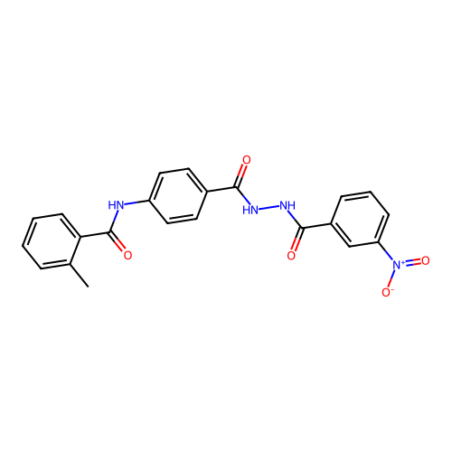 2-methyl-N-[4-({2-[(3-nitrophenyl)carbonyl]hydrazinyl}carbonyl)phenyl]benzamide structure