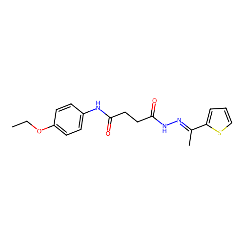 N-(4-ethoxyphenyl)-4-oxo-4-[2-(1-thien-2-ylethylidene)hydrazino]butanamide structure