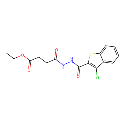 Ethyl 4-{2-[(3-chloro-1-benzothien-2-yl)carbonyl]hydrazino}-4-oxobutanoate structure