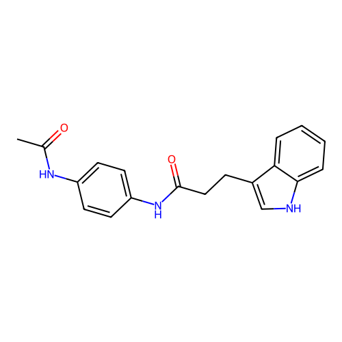 N-(4-acetamidophenyl)-3-(1H-indol-3-yl)propanamide structure