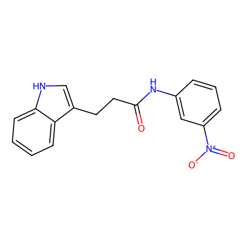 3-(1H-indol-3-yl)-N-(3-nitrophenyl)propanamide structure