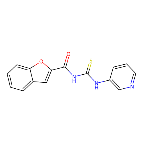 N-(pyridin-3-ylcarbamothioyl)-1-benzofuran-2-carboxamide structure