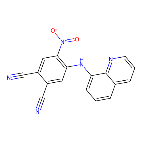 4-Nitro-5-(quinolin-8-ylamino)benzene-1,2-dicarbonitrile structure