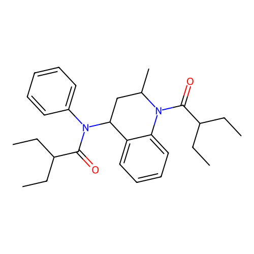2-ethyl-N-[1-(2-ethylbutanoyl)-2-methyl-3,4-dihydro-2H-quinolin-4-yl]-N-phenylbutanamide structure