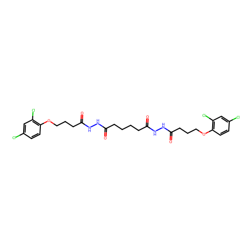 N'~1~,N'~6~-bis[4-(2,4-dichlorophenoxy)butanoyl]hexanedihydrazide structure