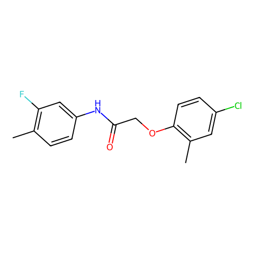 2-(4-chloro-2-methylphenoxy)-N-(3-fluoro-4-methylphenyl)acetamide structure