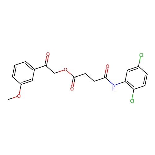 2-(3-methoxyphenyl)-2-oxoethyl 3-[N-(2,5-dichlorophenyl)carbamoyl]propanoate structure