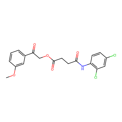 2-(3-methoxyphenyl)-2-oxoethyl 3-[N-(2,4-dichlorophenyl)carbamoyl]propanoate structure