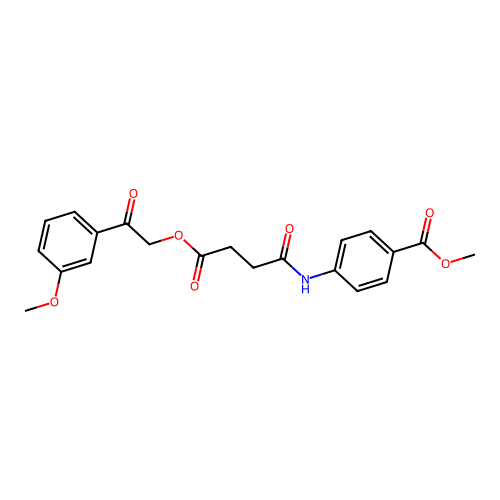 Methyl 4-({4-[2-(3-methoxyphenyl)-2-oxoethoxy]-4-oxobutanoyl}amino)benzoate structure