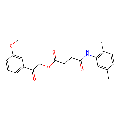 2-(3-methoxyphenyl)-2-oxoethyl 3-[N-(2,5-dimethylphenyl)carbamoyl]propanoate structure