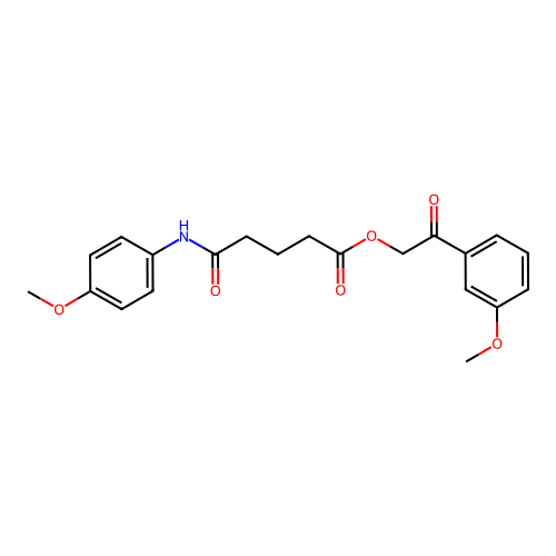 2-(3-Methoxyphenyl)-2-oxoethyl 5-((4-methoxyphenyl)amino)-5-oxopentanoate structure