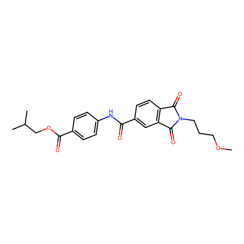 2-methylpropyl 4-({[2-(3-methoxypropyl)-1,3-dioxo-2,3-dihydro-1H-isoindol-5-yl]carbonyl}amino)benzoate structure