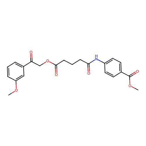 Methyl 4-({5-[2-(3-methoxyphenyl)-2-oxoethoxy]-5-oxopentanoyl}amino)benzoate structure