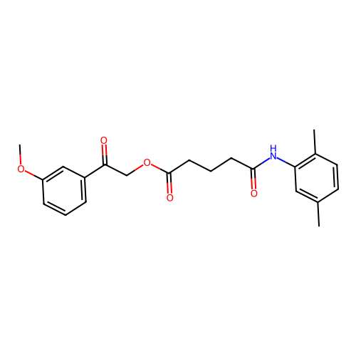 2-(3-methoxyphenyl)-2-oxoethyl 4-[N-(2,5-dimethylphenyl)carbamoyl]butanoate structure