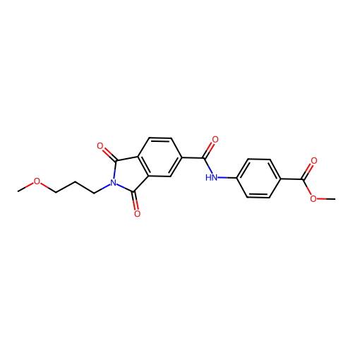 methyl 4-(2-(3-methoxypropyl)-1,3-dioxoisoindoline-5-carboxamido)benzoate structure