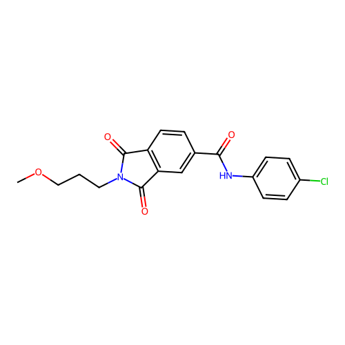 N-(4-chlorophenyl)-2-(3-methoxypropyl)-1,3-dioxoisoindole-5-carboxamide structure