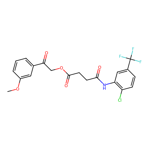 2-(3-methoxyphenyl)-2-oxoethyl 4-{[2-chloro-5-(trifluoromethyl)phenyl]amino}-4-oxobutanoate structure