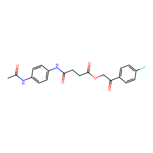 2-(4-fluorophenyl)-2-oxoethyl 3-{N-[4-(acetylamino)phenyl]carbamoyl}propanoate structure