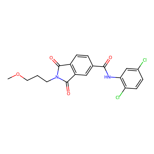 N-(2,5-dichlorophenyl)-2-(3-methoxypropyl)-1,3-dioxoisoindole-5-carboxamide structure