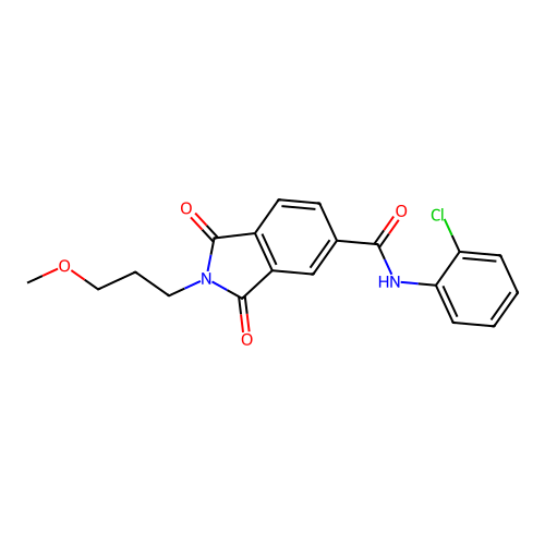 N-(2-chlorophenyl)-2-(3-methoxypropyl)-1,3-dioxoisoindoline-5-carboxamide structure