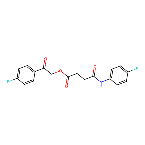 2-(4-fluorophenyl)-2-oxoethyl 3-[N-(4-fluorophenyl)carbamoyl]propanoate structure