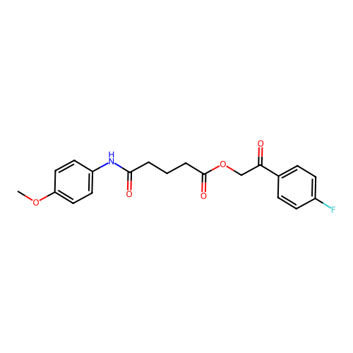 2-(4-fluorophenyl)-2-oxoethyl 4-[N-(4-methoxyphenyl)carbamoyl]butanoate structure