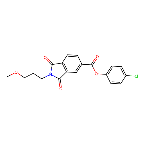 (4-chlorophenyl) 2-(3-methoxypropyl)-1,3-dioxoisoindole-5-carboxylate structure