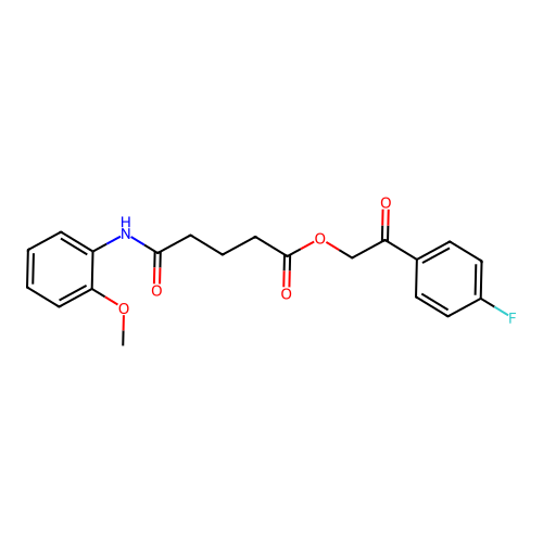 2-(4-fluorophenyl)-2-oxoethyl 4-[N-(2-methoxyphenyl)carbamoyl]butanoate structure