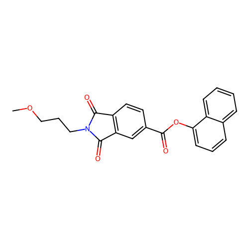 naphthalen-1-yl 2-(3-methoxypropyl)-1,3-dioxoisoindole-5-carboxylate structure