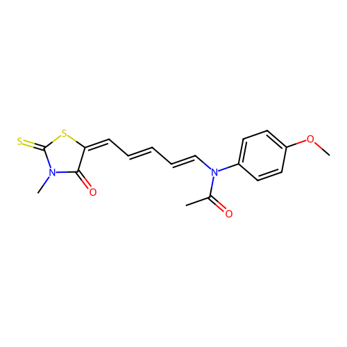 N-(4-Methoxyphenyl)-N-(5-(3-methyl-4-oxo-2-thioxothiazolidin-5-ylidene)penta-1,3-dien-1-yl)acetamide structure