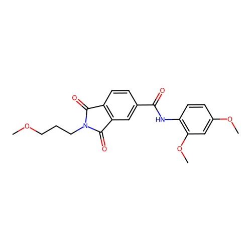 N-(2,4-dimethoxyphenyl)-2-(3-methoxypropyl)-1,3-dioxoisoindole-5-carboxamide structure
