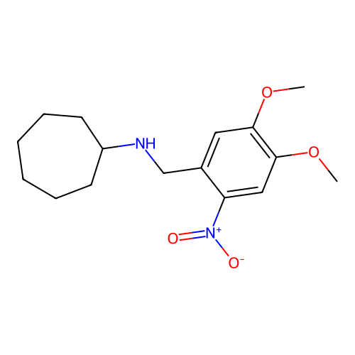 N-(4,5-dimethoxy-2-nitrobenzyl)cycloheptanamine structure