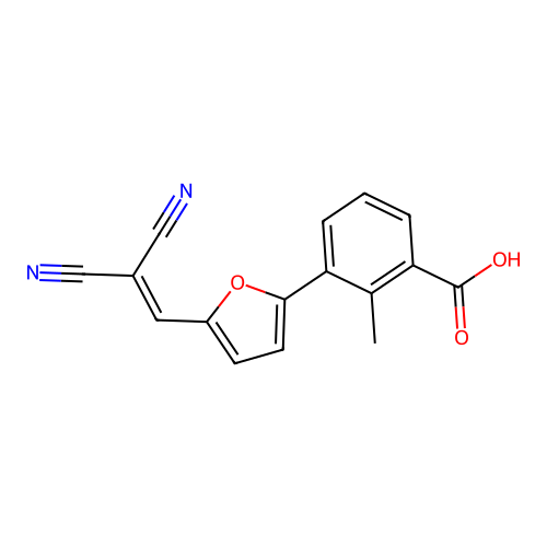 3-[5-(2,2-Dicyanoethenyl)furan-2-yl]-2-methylbenzoic acid structure
