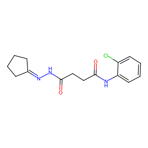 N-(2-chlorophenyl)-4-(2-cyclopentylidenehydrazino)-4-oxobutanamide structure