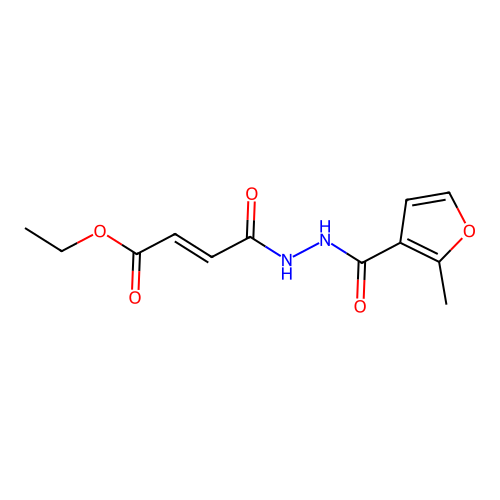ethyl (2E)-4-{2-[(2-methylfuran-3-yl)carbonyl]hydrazinyl}-4-oxobut-2-enoate structure