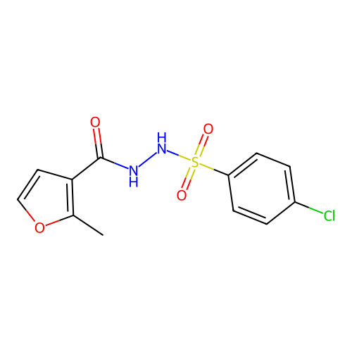 4-chloro-N'-(2-methyl-3-furoyl)benzenesulfonohydrazide structure