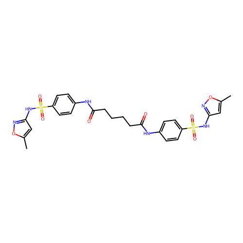N,N'-bis{4-[(5-methyl-1,2-oxazol-3-yl)sulfamoyl]phenyl}hexanediamide structure