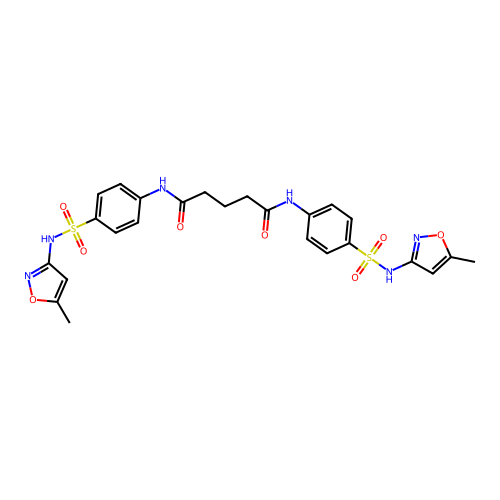 N,N'-bis[4-[(5-methyl-1,2-oxazol-3-yl)sulfamoyl]phenyl]pentanediamide structure