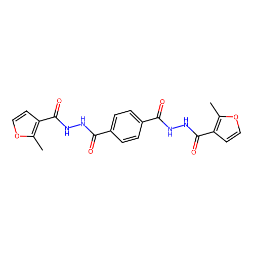 N'~1~,N'~4~-bis[(2-methylfuran-3-yl)carbonyl]benzene-1,4-dicarbohydrazide structure