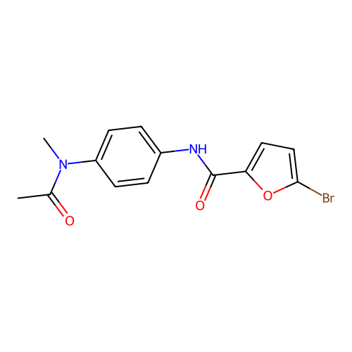 N-{4-[acetyl(methyl)amino]phenyl}-5-bromo-2-furamide structure