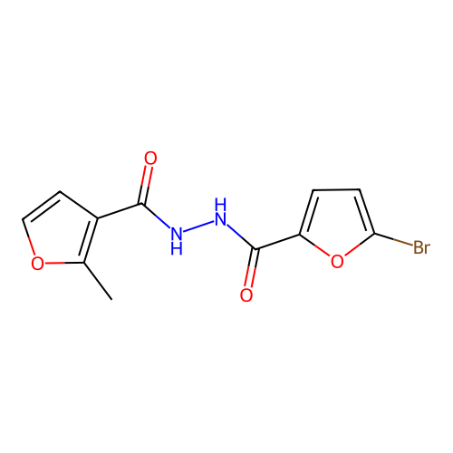 5-bromo-N'-(2-methyl-3-furoyl)-2-furohydrazide structure