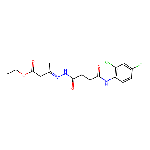 ethyl 3-({4-[(2,4-dichlorophenyl)amino]-4-oxobutanoyl}hydrazono)butanoate structure