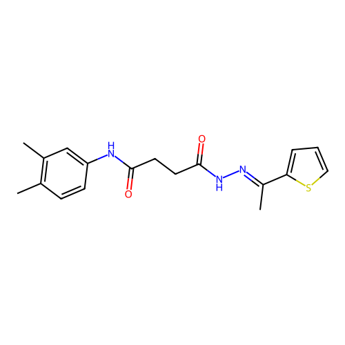 N-(3,4-dimethylphenyl)-4-oxo-4-[2-(1-thien-2-ylethylidene)hydrazino]butanamide structure