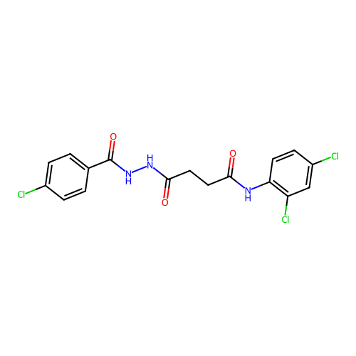 4-[2-(4-chlorobenzoyl)hydrazino]-N-(2,4-dichlorophenyl)-4-oxobutanamide structure