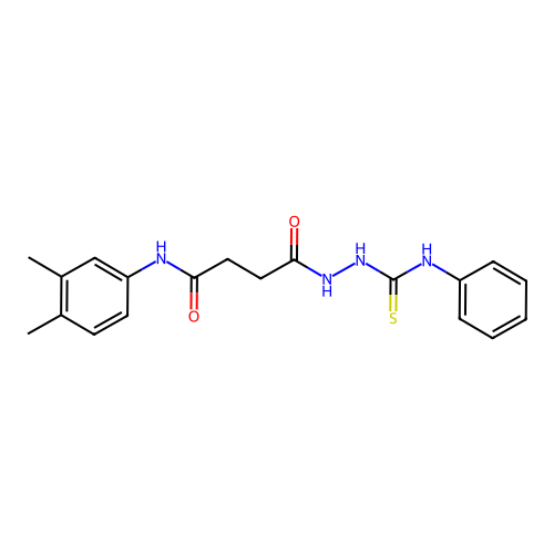 N-(3,4-dimethylphenyl)-4-oxo-4-[2-(phenylcarbamothioyl)hydrazinyl]butanamide structure