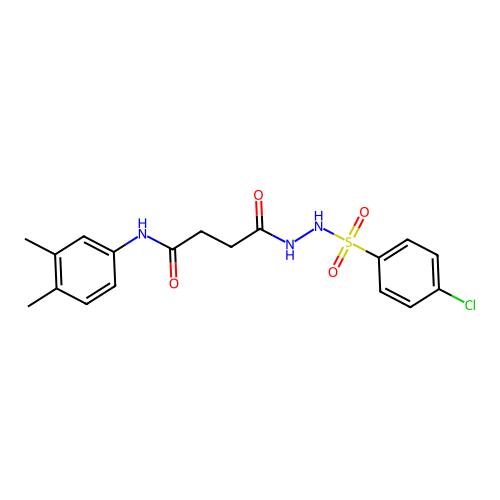 4-{2-[(4-chlorophenyl)sulfonyl]hydrazino}-N-(3,4-dimethylphenyl)-4-oxobutanamide structure